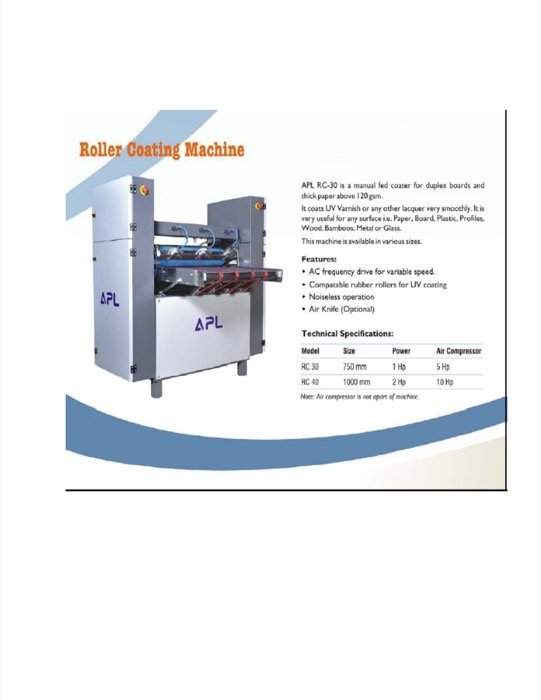 Roller Coater brochure cover